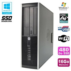Pc compaq 6005 pro sff amd 3ghz 16go ddr3 480go ssd graveur wifi win 7 pro