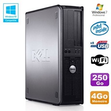 Dell PC Optiplex 780 Dt Intel E7500 2.93Ghz 4Go Disque 250Go WiFi Win 7 Pro