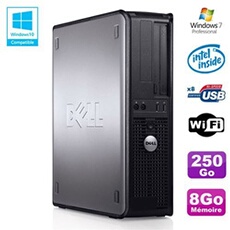 Pc optiplex 780 dt intel e8400 3ghz 8go disque 250go wifi win 7 pro
