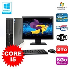 Pc elite 8200 sff core i5 3.1ghz 8go 2to dvd wifi w7 ecran 17'