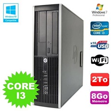 Pc elite 8200 sff intel core i3 3.1ghz 8go disque 2to dvd wifi w7