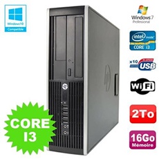 Pc elite 8200 sff intel core i3 3.1ghz 16go disque 2to dvd wifi w7