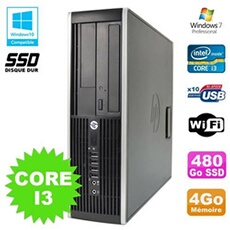 Pc elite 8200 sff intel core i3 3.1ghz 4go disque 480go ssd dvd wifi w7