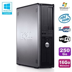 Pc optiplex 780 dt intel e7500 2.93ghz 16go disque 250go wifi win 7 pro