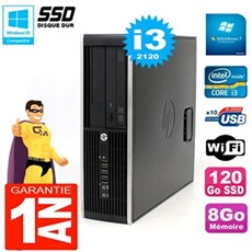 Pc compaq 8300 sff core i3-2120 ram 8go disque 120 go ssd graveur dvd wifi w7