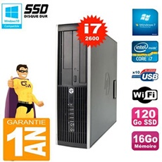Pc compaq 8200 sff core i7-2600 ram 16go disque 120go ssd graveur dvd wifi w7
