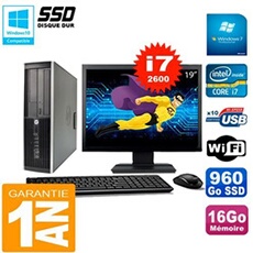 Pc compaq 8200 sff ecran 19' core i7-2600 ram 16go disque 960 go ssd wifi w7