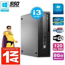 Pc elitedesk 800 g1 sff core i3-4130 8go disque 120go ssd graveur dvd wifi w7