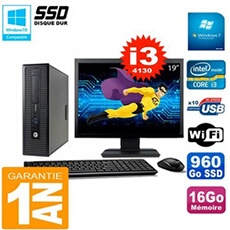 Pc elitedesk 800 g1 sff ecran 19' core i3-4130 16go disque 960 go ssd wifi w7