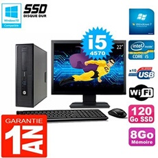 Pc elitedesk 800 g1 sff ecran 22' core i5-4570 8go disque 120 go ssd wifi w7