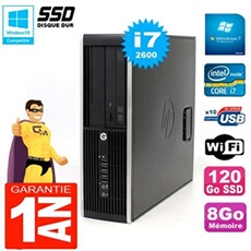 Pc compaq 8300 sff core i7-2600 ram 8go disque 120 go ssd graveur dvd wifi w7