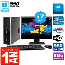 Pc compaq 8300 sff ecran 19' core i7-2600 ram 8go disque 960 go ssd wifi w7