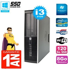 Pc compaq 8200 sff core i3-2120 ram 8go disque 120 go ssd graveur dvd wifi w7