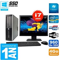 Pc compaq 8200 sff ecran 19' core i7-2600 ram 4go disque 960 go ssd wifi w7