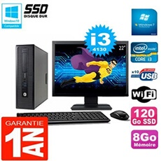 Pc elitedesk 800 g1 sff ecran 22' core i3-4130 8go disque 120 go ssd wifi w7