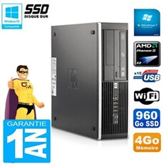 Pc compaq 6005 pro sff amd phenom ii ram 4go 960 go ssd graveur dvd wifi w7