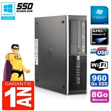 Pc compaq 6005 pro sff amd phenom ii ram 8go 960 go ssd graveur dvd wifi w7
