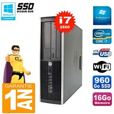 Pc compaq 8200 sff core i7-2600 ram 16go disque 960go ssd graveur dvd wifi w7