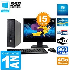 Pc elitedesk 800 g1 sff ecran 22' core i5-4570 4go disque 960 go ssd wifi w7