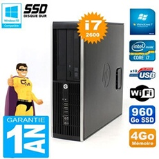 Pc compaq 8300 sff core i7-2600 ram 4go disque 960 go ssd graveur dvd wifi w7