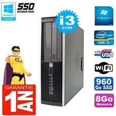 Pc compaq 8200 sff core i3-2120 ram 8go disque 960 go ssd graveur dvd wifi w7