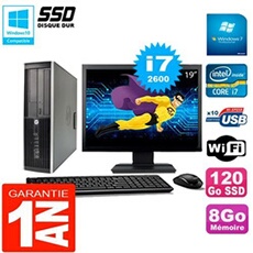 Pc compaq 8200 sff ecran 19' core i7-2600 ram 8go disque 120 go ssd wifi w7
