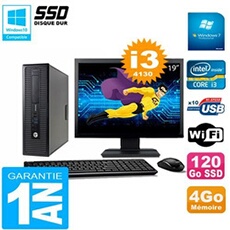 Pc elitedesk 800 g1 sff ecran 19' core i3-4130 4go disque 120 go ssd wifi w7
