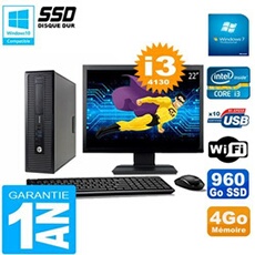 Pc elitedesk 800 g1 sff ecran 22' core i3-4130 4go disque 960 go ssd wifi w7
