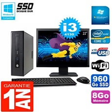 Pc elitedesk 800 g1 sff ecran 22' core i3-4130 8go disque 960 go ssd wifi w7