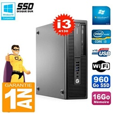 Pc elitedesk 800 g1 sff core i3-4130 ram 16go 960 go ssd graveur dvd wifi w7