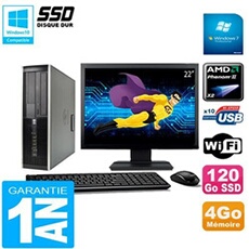 Pc compaq 6005 pro sff ecran 22' amd phenom ii ram 4go 120 go ssd wifi w7