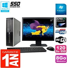Pc compaq 6005 pro sff ecran 22' amd phenom ii ram 8go 120 go ssd wifi w7