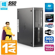 Pc compaq 6005 pro sff amd phenom ii ram 16go 960 go ssd graveur dvd wifi w7