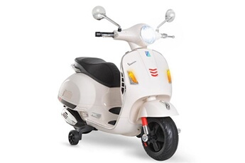 véhicule électrique pour enfant homcom scooter moto électrique enfants 6 v dim. 102l x 51l x 76h cm musique mp3 port usb klaxon phare feu ar blanc vespa