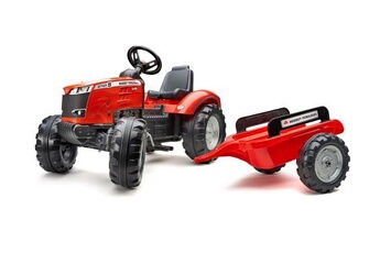 véhicule à pédale falk tracteur enfant massey ferguson avec remorque 3 à 7 ans -