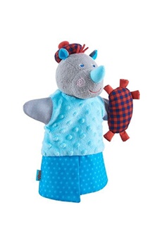 marionnette haba marionnette son rhinocéros 33 cm bleu/gris