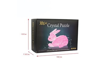 puzzle 3d generique 3d puzzle cristal modèle mignon lapin bricolage gadget trottinettes jouet cadeau
