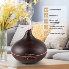 300ml Humidificateur à ultrasons grain en bois LED Huile Essentielle Diffuseur 7 Couleur