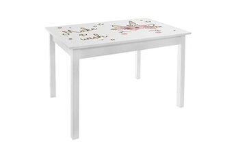Table et chaise enfant Atmosphera For Kids Atmosphera Kids - Bureau table enfant Print Douceur - L. 77 x H. 48 cm - Blanc et rose - Douceur