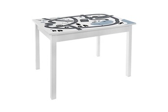 Table et chaise enfant Atmosphera For Kids Atmosphera Kids - Bureau table enfant Print Douceur - L. 77 x H. 48 cm - Blanc et gris - Douceur