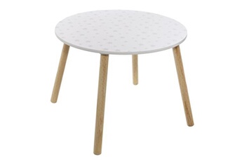 Table et chaise enfant Atmosphera For Kids Atmosphera Kids - Table enfant design bois Douceur - Diam. 60 cm - Blanc à motif - Douceur