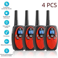 Talkie Walkie Longue Distance Longue Portée 3-5KM, Talkie Walkie Enfants Adultes, 4 Piles Intégrées, avec 16 Canaux Ecran LCD Sans Fil PMR 446 MHz