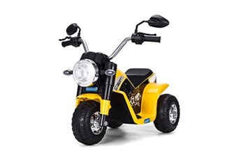 véhicule électrique pour enfant giantex moto électrique jaune 20w véhicule pour enfants de 3 à 8 ans 6v charge max. 20kg