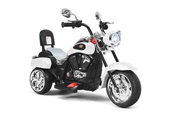 véhicule électrique pour enfant giantex moto électrique scooter, 3 roues pour enfants, blanc, 6v 3 km/h effet sonore et lumineux, 3 ans + style de chopper