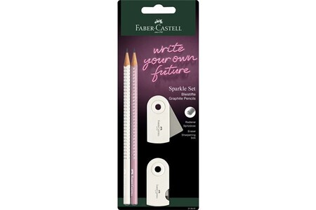 Dessin et coloriage enfant Faber Castell Kit d'écriture GRIP SPARKLE, blanc