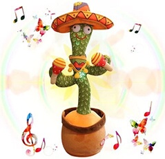 Cactus De Noël Peluche Parlante Et Chantante | Jouet Interactif Avec Lumière | Cadeau D'anniversaire, Décoration Festive