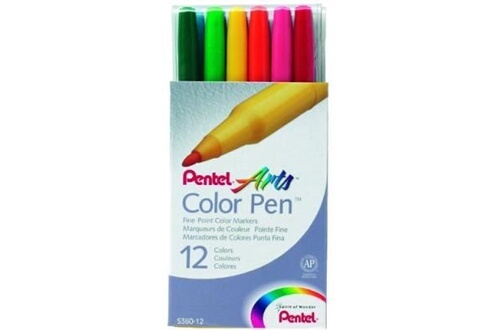 Dessin et coloriage enfant Pentel s360-12 stylo feutre