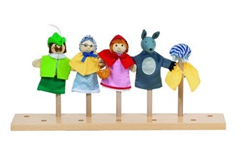 marionnette goki marionnettes à doigt set 4 pieces roodkapje 10,5-11cm