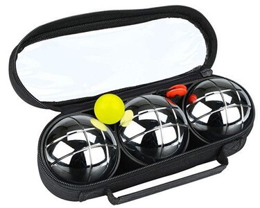 Jeu De Pétanque Partner - 3 Boules Lisses + Étui + Cochonnet - Argent - Dès 10 Ans