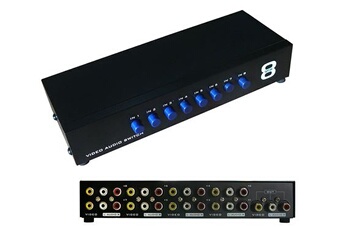 Switch réseau Kalea-Informatique Boitier de répartition audio vidéo RCA type switch pour aiguiller 1 entrée vers 8 sorties ou 8 entrées vers 1 sortie